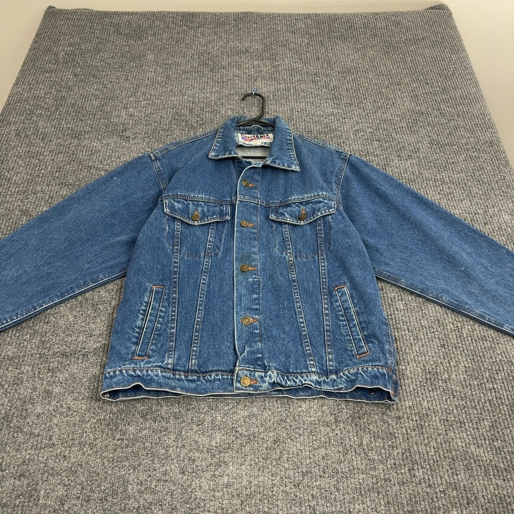 Vintage Brittania Jacket Mens M Blue‎ Cotton Denim Distressed Trucker Grunge